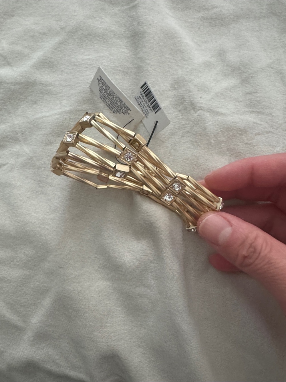 Chico's Gold-Tone Multi-Strand Hair Clip with Crystal Accents